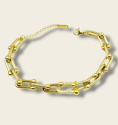 Bracelet Chaîne en Or Élégant avec Design Moderne