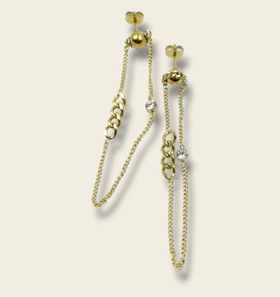 Élégantes Boucles d'Oreilles en Chaîne Dorée
