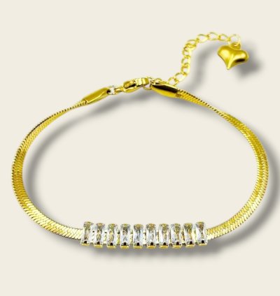 Bracelet Élégant Doré avec Cristaux