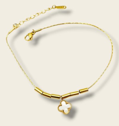 Bracelet Doré  avec Pendentif Trèfle
